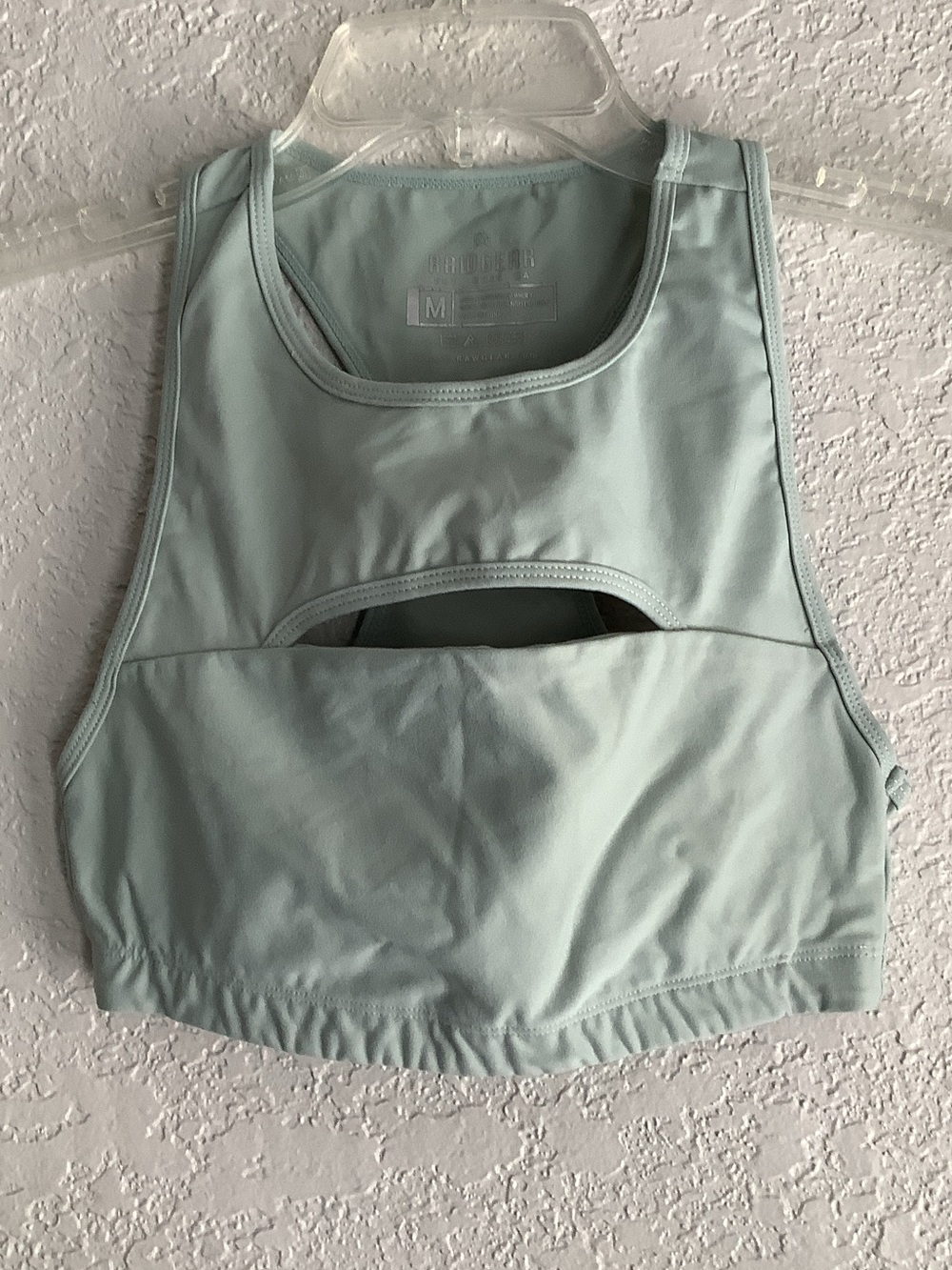 High-Neck Cutout Sports Bra in Light Sage